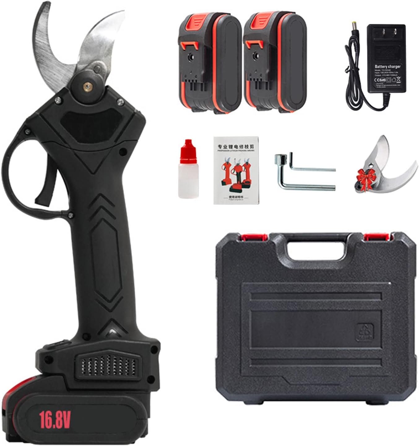 Cordless Electric Pruning Scissors Shears-Professional Power Tree Branch Pruner Secateurs with Backup Rechargeable Lithium Battery Powered Tree Branch Cutter, 25mm/30mm Cutting Diameter