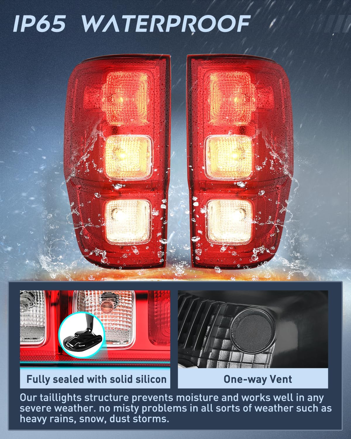 Nilight Tail Light Assembly Compatible with 2019 2020 2021 2022 2023 Ford Ranger XL w/o Blind Spot Halogen Type Rear Taillight Lamp Replacement OE Style Driver and Passenger Side