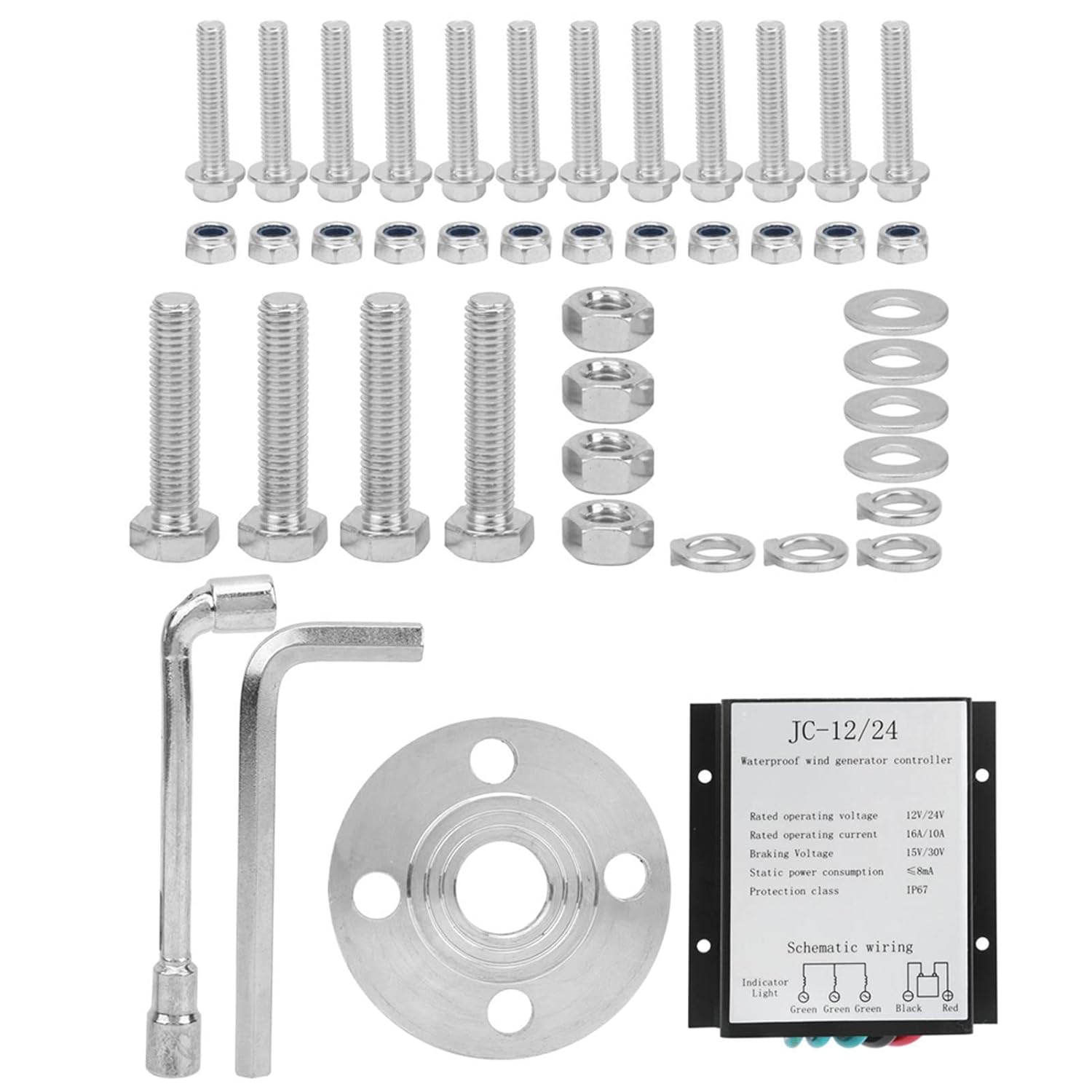 Small Wind Generator, Small Wind Turbines Kit Generator 6 Blades Power Supply for Mobile Room Boats Cabin, Solar and Wind Power Parts and Accessories (12V)