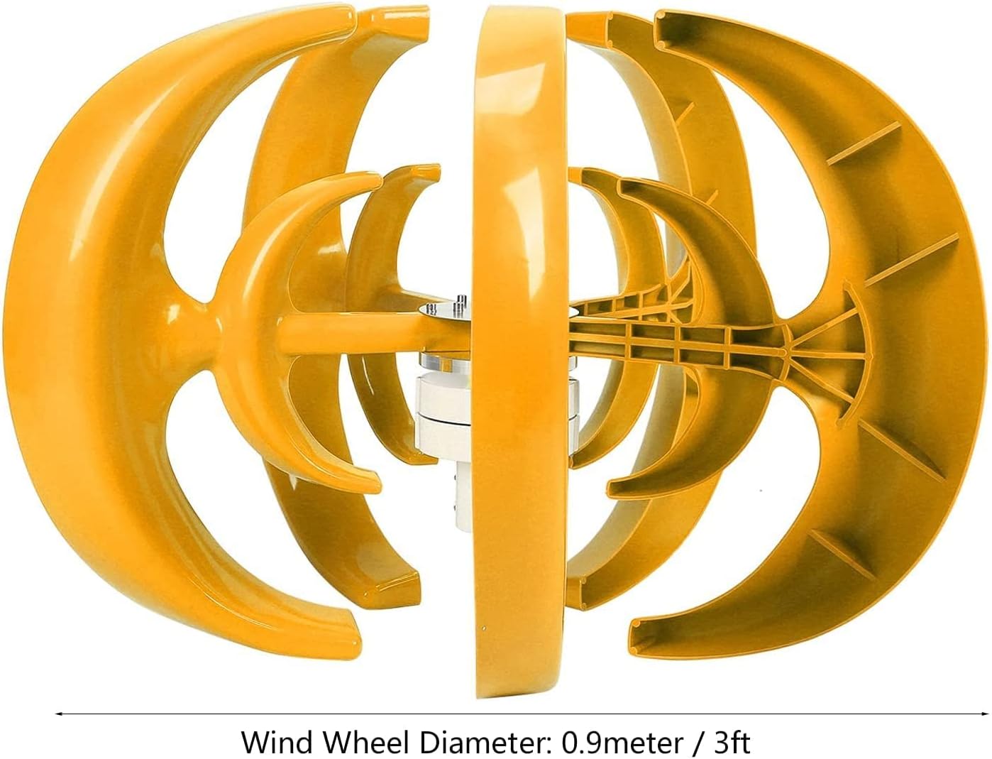 Wind Turbine, 5-Blade Vertical Axis Generator, Green Lantern Type Double-Layer Wind Generator, 8000W Power System Power Production Equipment