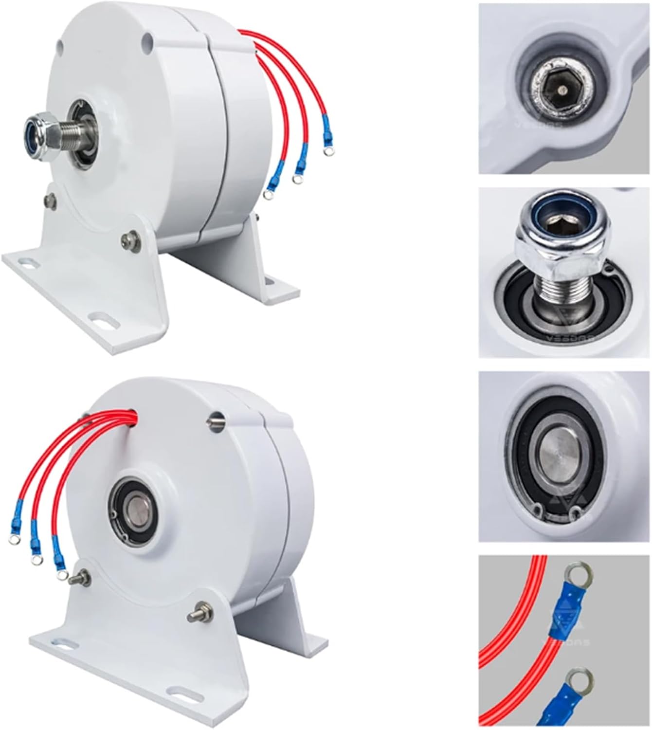 600W 400R/M Three Phase AC Generator 12V 24V/48V Permanet Magnet Generator Low RPM Alternator for Vertical Wind Turbine Generator(with Base)