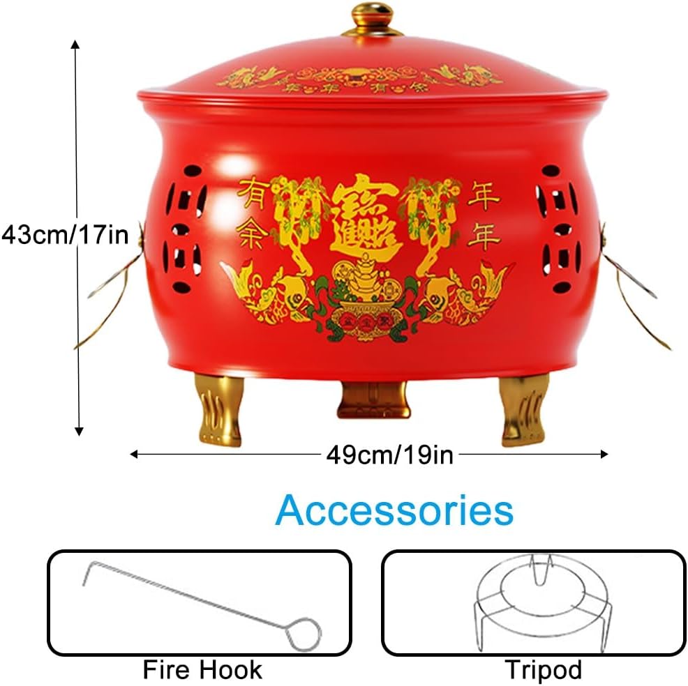 Incinerator, Outdoor Fire Pit, Metal Barrel, Including Tripod, Fire Hook, for Wood, Garden, Backyard, Farm, Patio, Beach(49cm/19in)