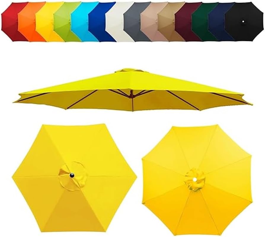 9Ft/10Ft Replacement Parasol canopy, Patio Umbrella Canopy Replacement Top Cover, Polyester Fabric Cloth for Lawn Garden Pool Umbrella(Red,2.7M/9ft-8Ribs)