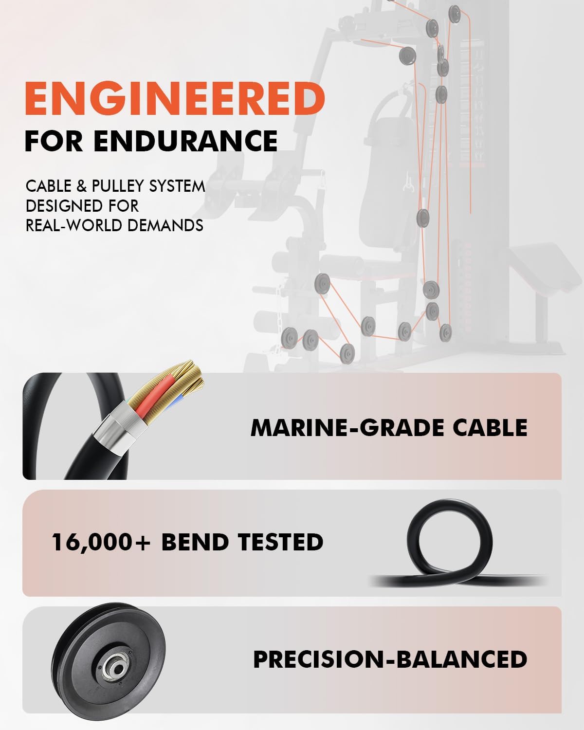 Mikolo Home Gym, Workout Station with 150LBS Weight Stack, Multifunctional Home Gym Equipment, Exercise Equipment for Full Body Strength Training