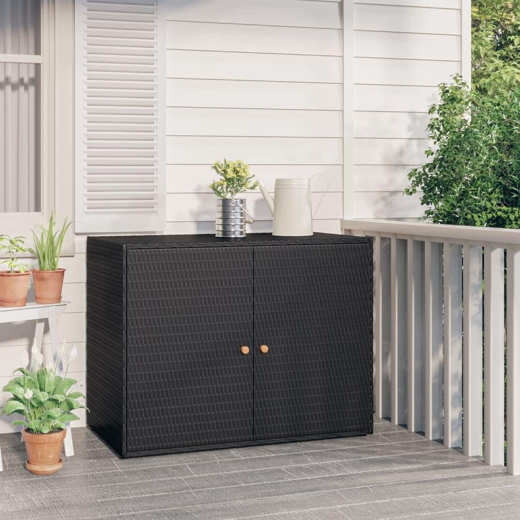 ZEYUAN Garden Storage Cabinet Outside Deck Storage Box Outdoor Patio Storage Backyard Storage Box Furniture Storage Box Black 39.4