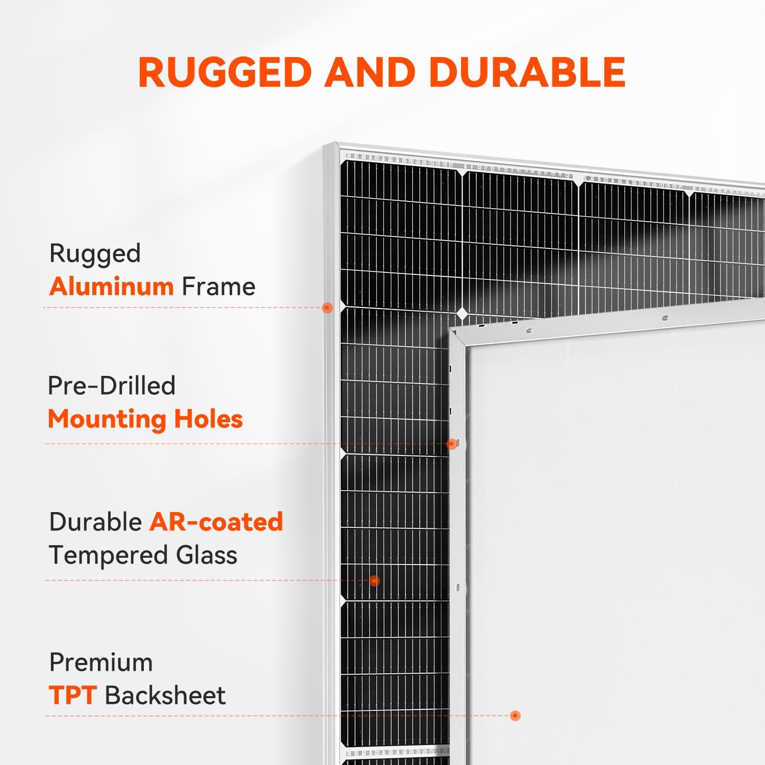 RICH SOLAR 250W 24V 16BB Cell Monocrystalline Solar Panel N-Type Cells High Efficiency Solar Module for RV Trailer Camper Marine Off-Grid