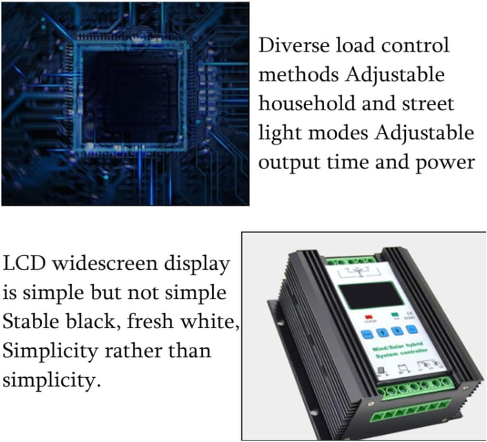 48V,HYZHANHONG 220V 12000W Wind and Solar Hybrid Charge Controller,12V24V48V Automatic Controller with Dump Load LCD Display Suitable for Household Wind Turbines
