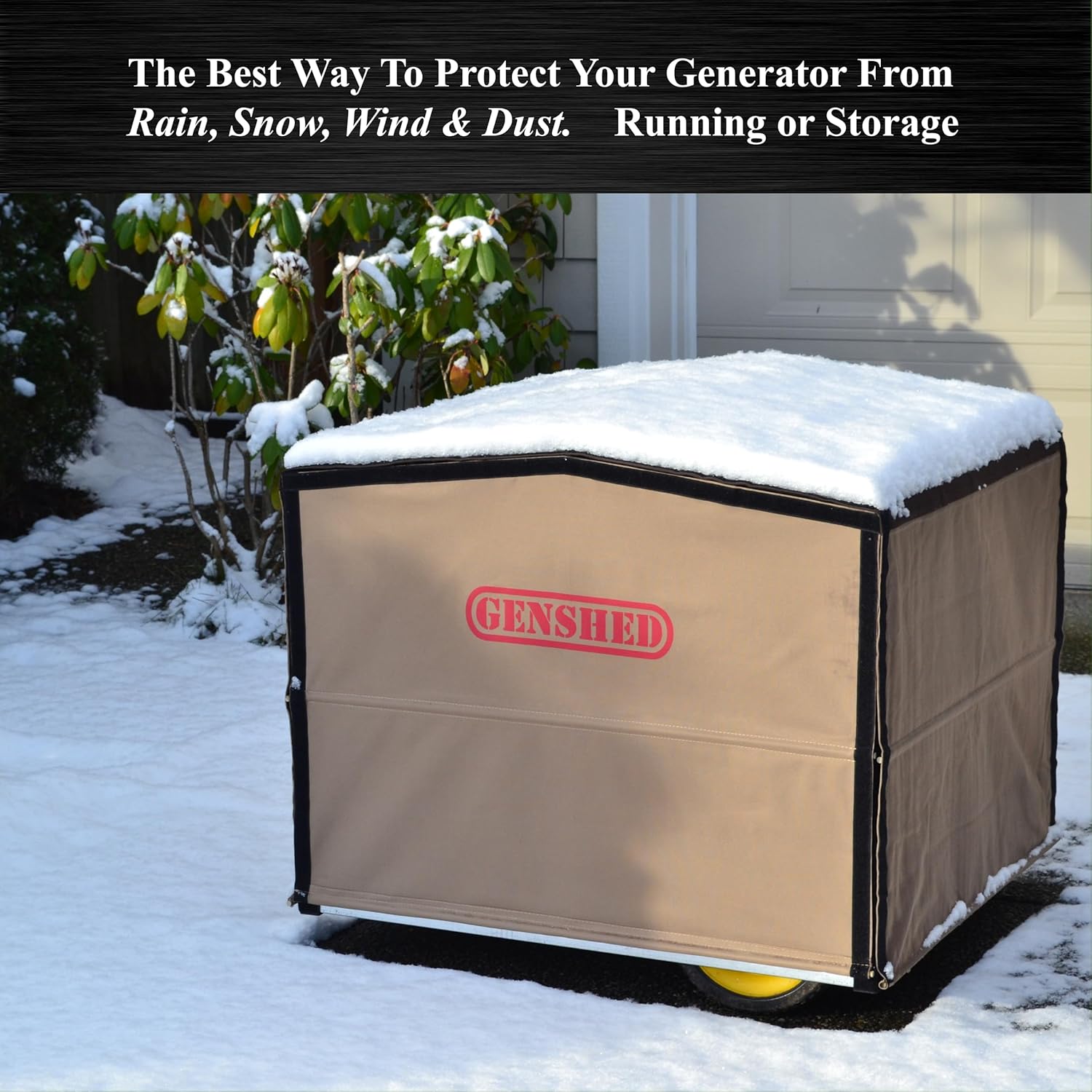 Generator Shed - Combining Generator Covers While Running & Generator Covers for Outside Storage into one. A Compact Generator Running Cover & Enclosure Built On Steel Frame (GCE)