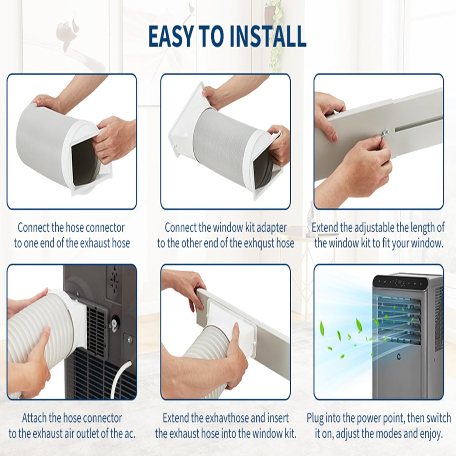 8000BTU Portable Air Conditioners w/Remote/LED Control, Free Stand Cooling Portable AC Unit for Room up to 350 sq. ft, 3-in-1 AC (Cool, Fan, Dehumidifier), 24Hrs Timer,Quiet Sleep Mode(45dB)