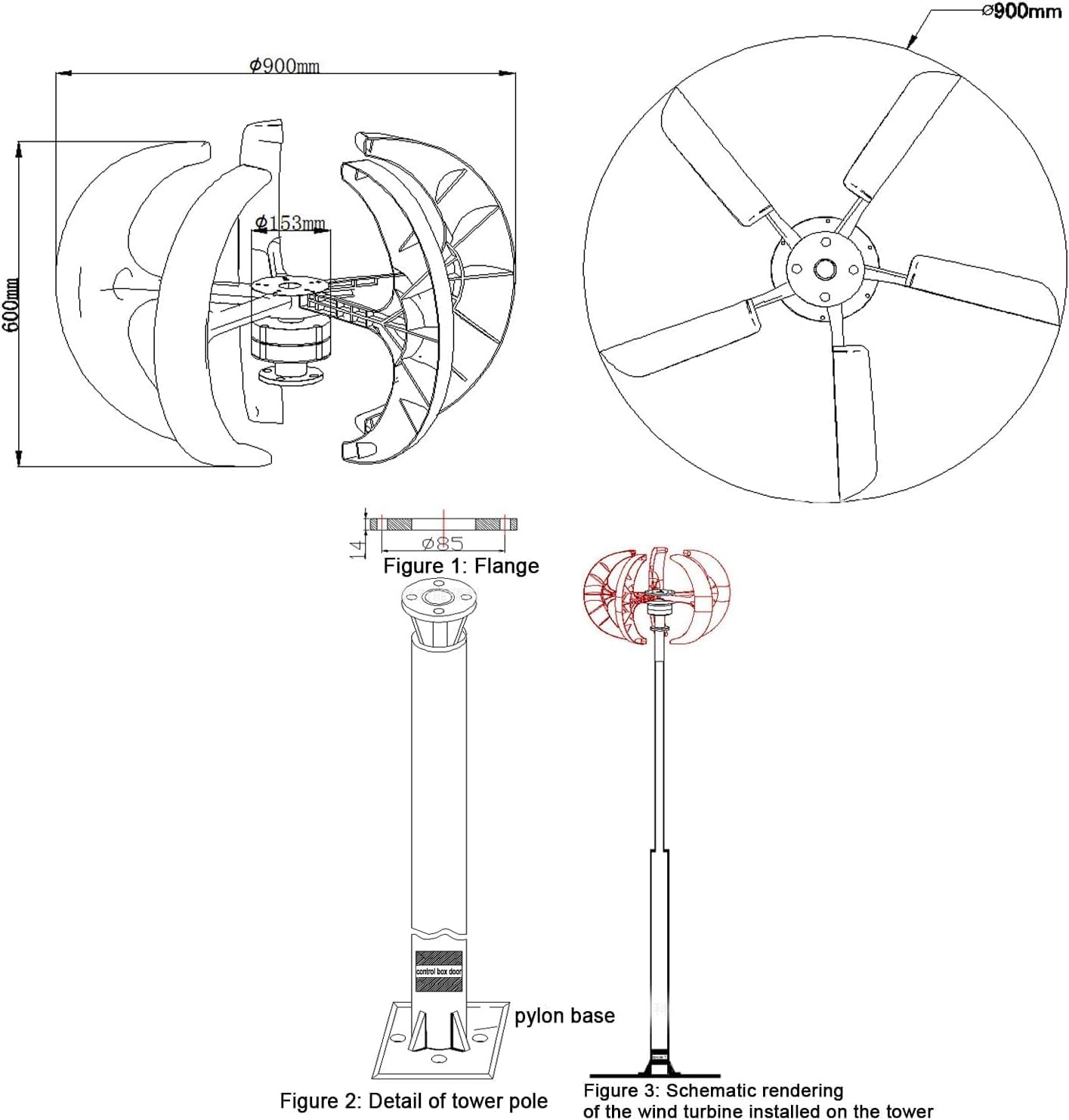 CHRISK 3 Phase Vertical Axis 5000W Wind Turbine Kit Wind Turbine Kits Maglev Hybrid Wind Generator 5 Blades Auto Adjust Windward Direction,220v