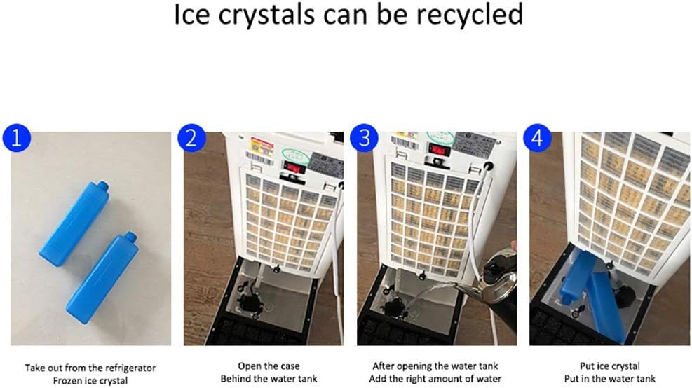 Portable Air Conditioner Fan Office Bladeless Space Air Coolers,Ultra- Quiet Single Cool For Bedroom Air Conditioning Unit, house Water- Cooled Portable Cold Air Fan White