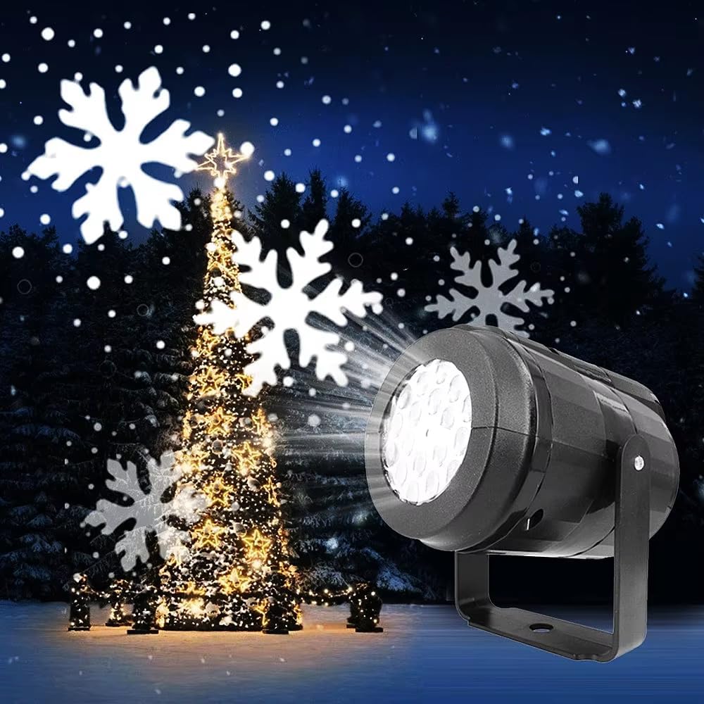 Snowflake LED Christmas Lights Projector - Used for Landscape Decoration Snowflake Lighting at Christmas New Year Birthday Party