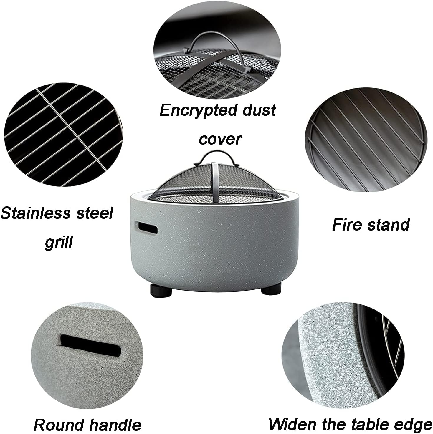 BBQ Grill Outdoor Fire Pit Wood Burning fire Pit, Garden Terrace Charcoal Heating Stove, Household Charcoal Barbecue fire Pit Table