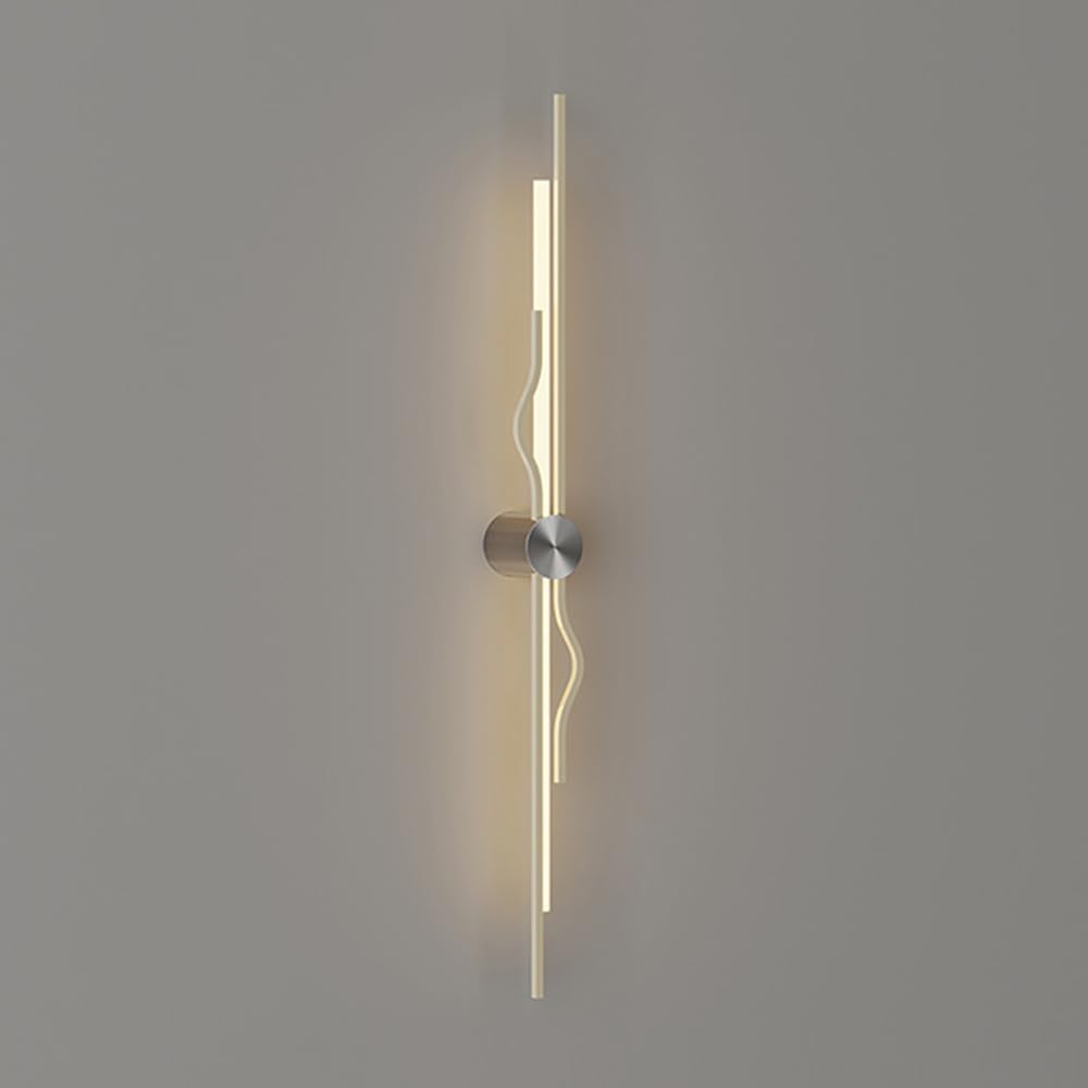 Metal Linear Wall Sconce, Modern LED Bathroom Vanity Strip Wall Lamp, 3 Color Mode Wall Mounted Lights for Bedroom Bedside Hallway Living Room Indoor Wall Lighting Fixture
