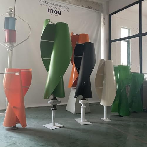 Vertical Wind Turbine Generator Kit - 12V/24V Maglev Helix Design, 2 Blade Portable Wind Power System with Controller for Efficient Energy Production