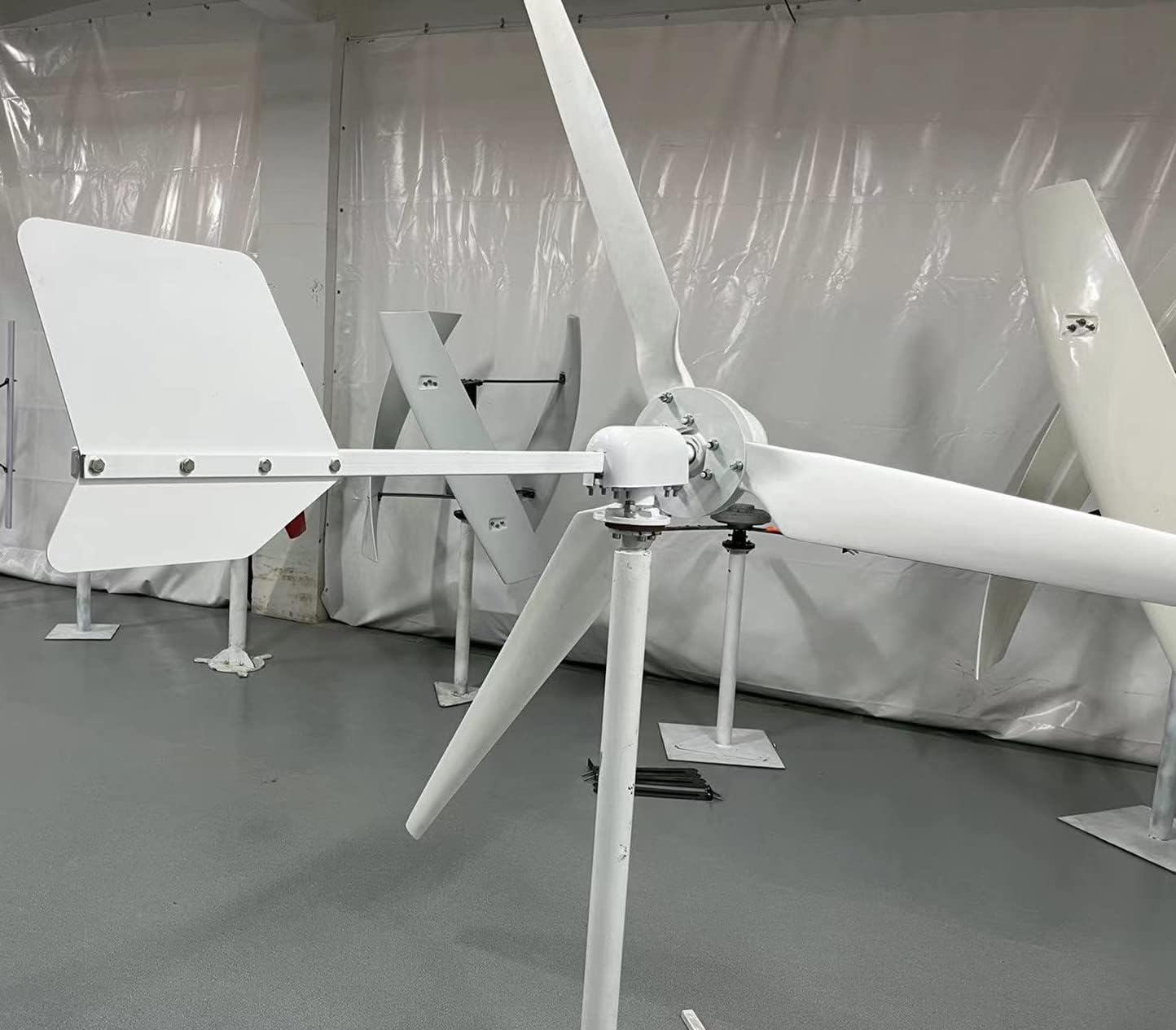 5000W 48V AC Horizontal Wind Turbine 5KW Wind Power Generator Kits 3 Blades 1.6M On Grid/Off Grid Wind Turbines Windmill High Efficiency for Home Industrial Marine RV Farm (No Pole)