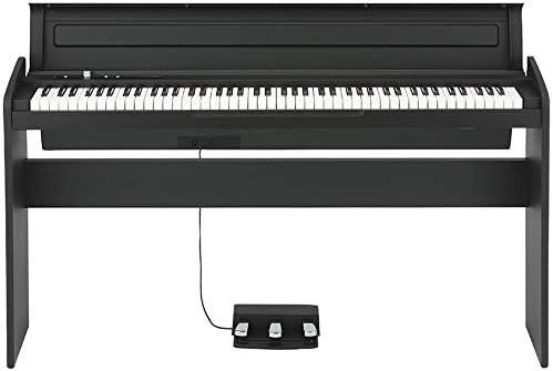 Korg LP-180 Digital Piano - Black Bundle with Furniture Bench, Instructional Book, Austin Bazaar Instructional DVD, and Polishing Cloth