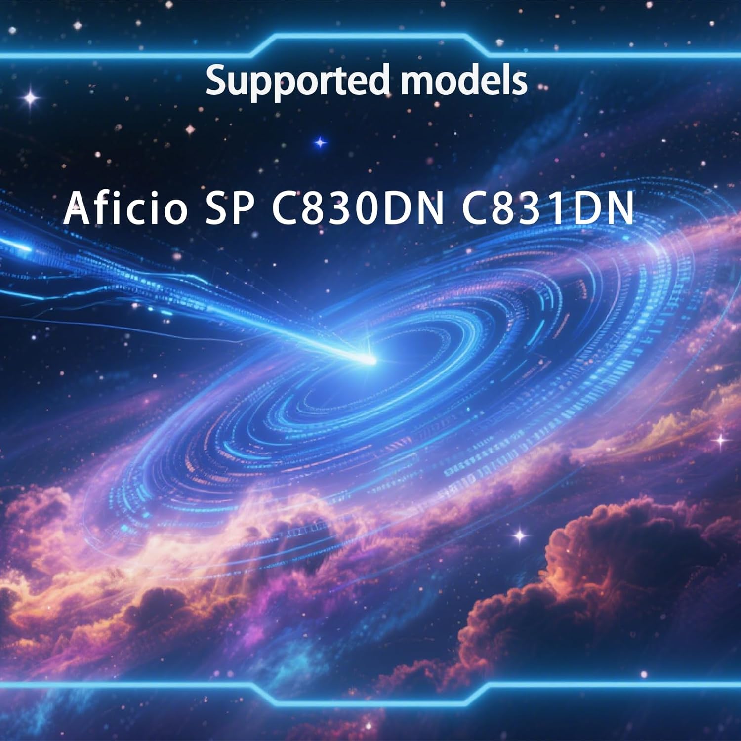 821297 821184 821299 821182 Compatible for Ricoh Aficio SP C830DN C831DN Printers, Replacement Toner Cartridges High Yield Printer Accessories (4 Pack Black)