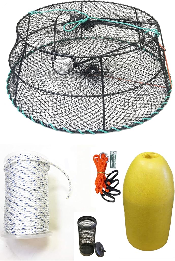 KUFA Sports Tower Style Vinyl Coated Prawn Trap with Prawn Trap Accessory Combo (CT78+PHM3+HA2)