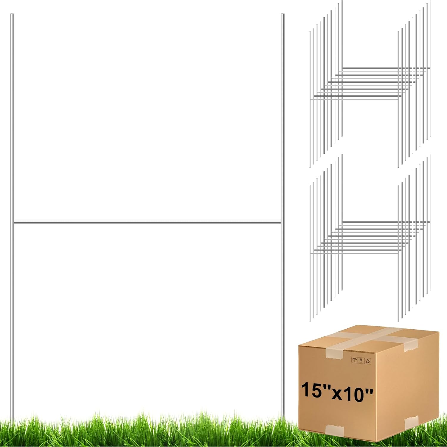 Tandefio 100 Pcs Yard Sign Stakes Metal 15