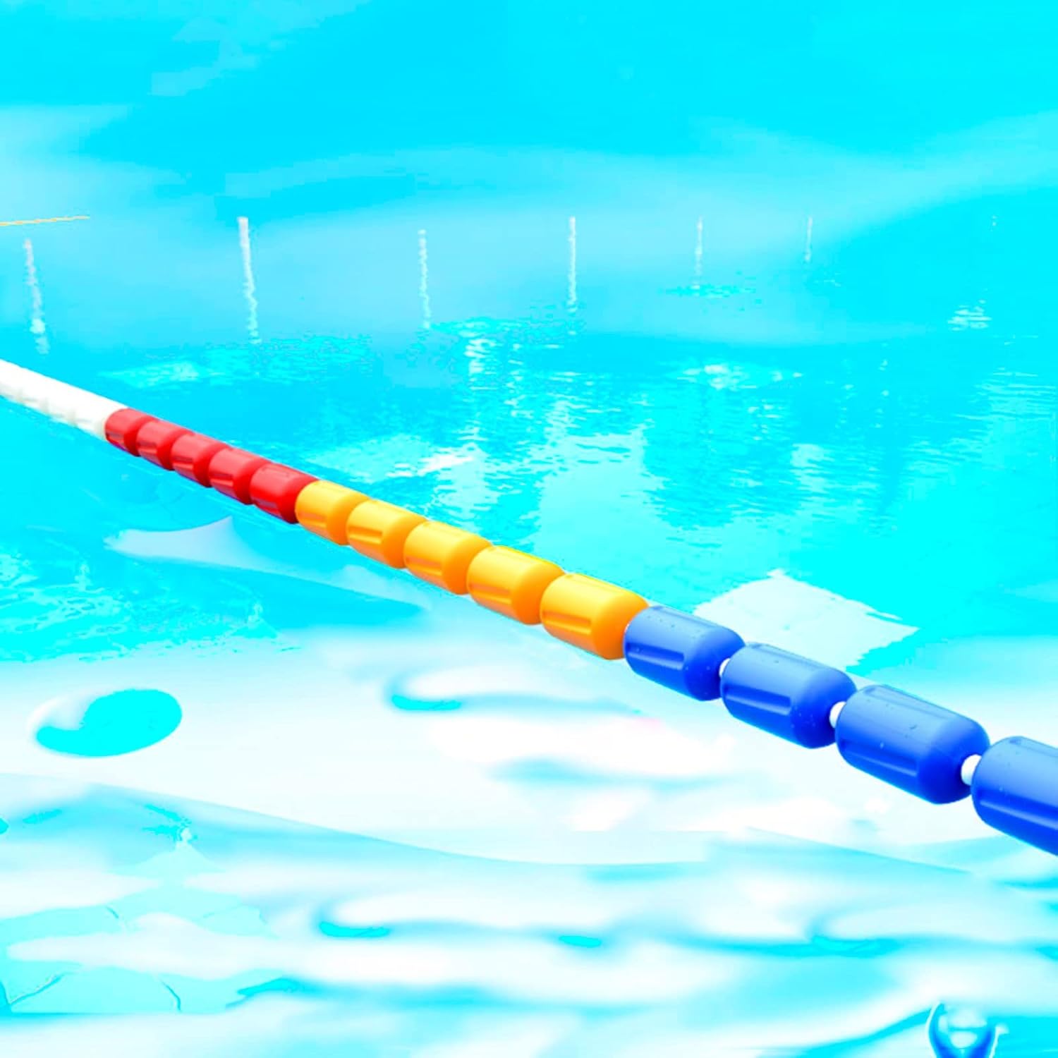 Pool Safety Floats Safety Divider Ro for Pools, to Divide Home Pool Shallow End, 20 Foot/ 30 Feet/ 16/18 '/ 12 Ft Float Kit Watershed, Blue Red Yellow 4m