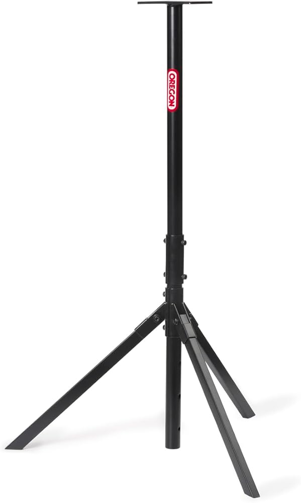 Oregon Tripod Bench Chainsaw Chain Grinder Stand, Height Adjustable Sturdy Portable Safe Platform, Folds Down for Use Anywhere, Compatible with All Bench Grinders (554532)