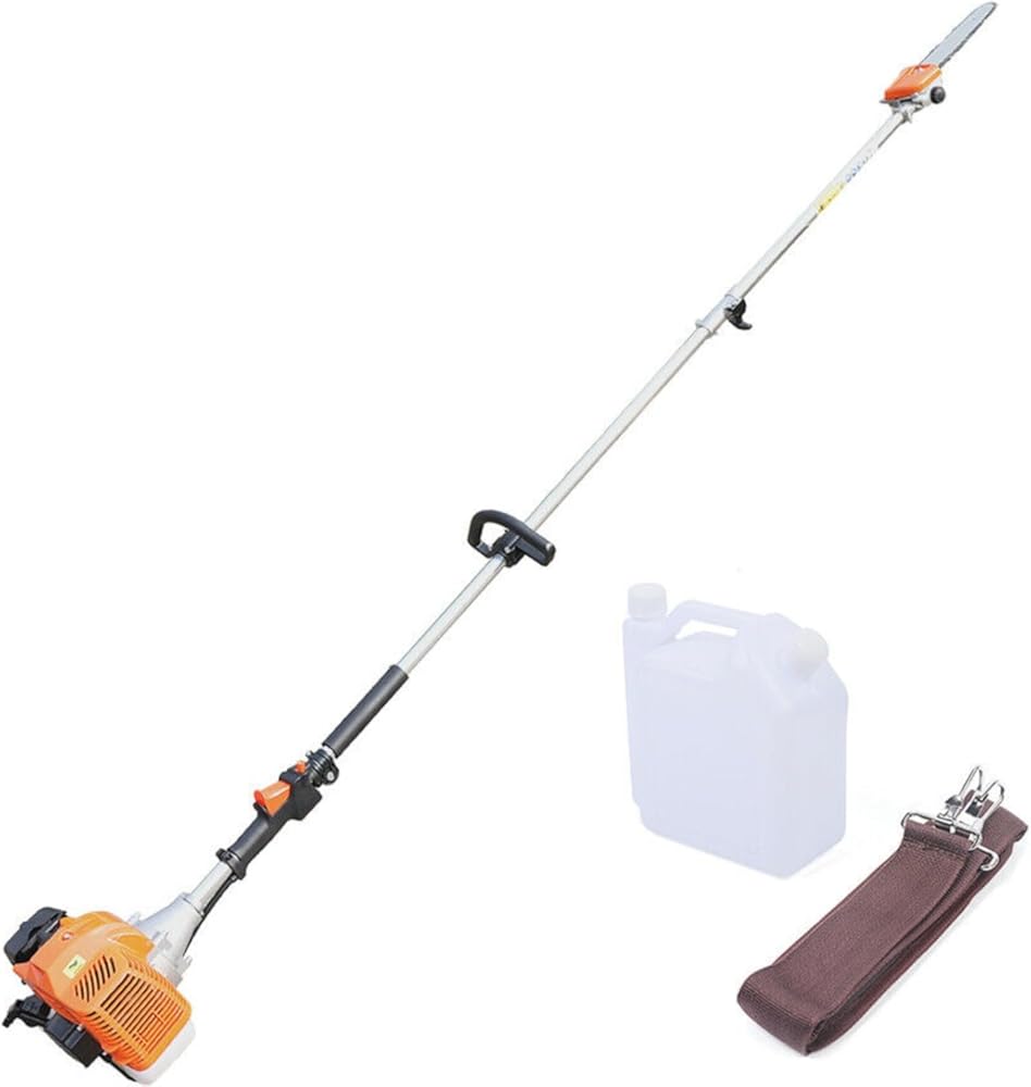 Gas Pole Saw, 1.25KW 6500RPM Gas Pole Saws for Tree Trimming, Gas Powered Pole Saw Gas Pruner Tree Trimming Cutting Tool Split Shaft Chainsaw, Single-cylinder Air-cooled