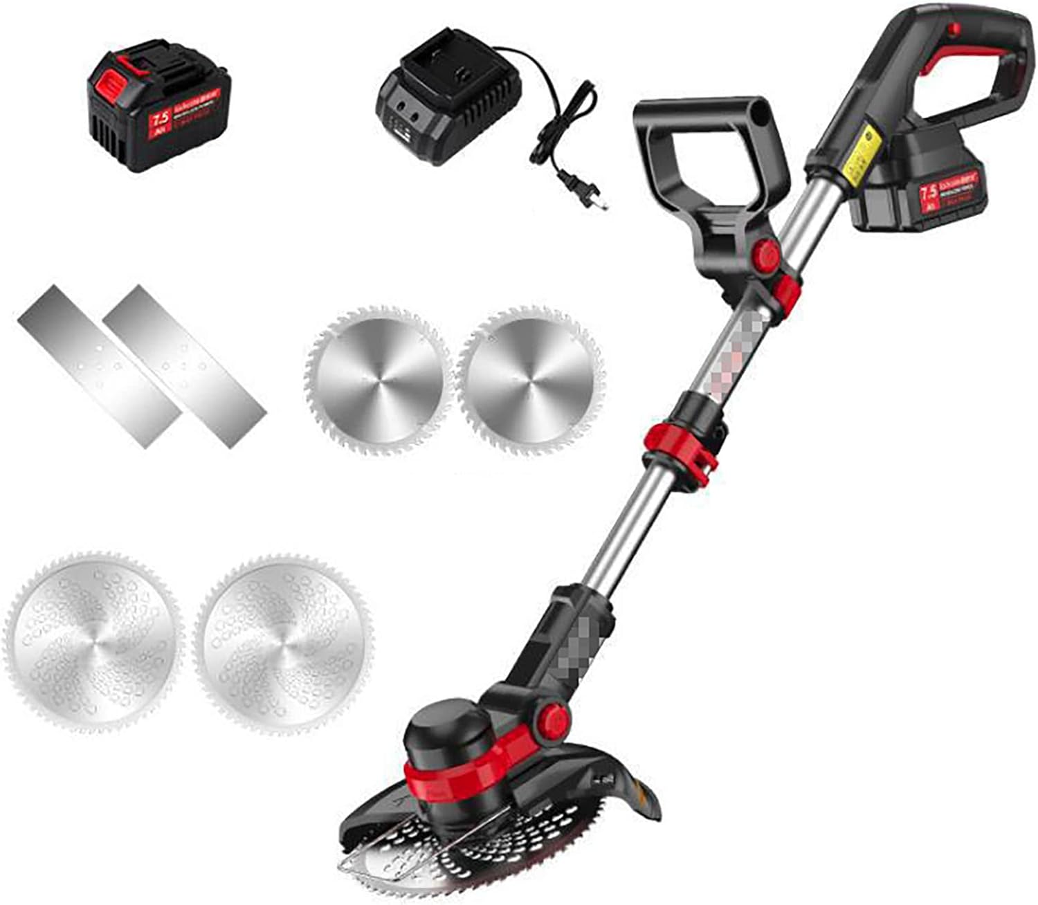 20V Cordless Lawn Mower with 3 Blade Styles & 7.5Ah Battery - Adjustable Telescopic Handle & Rotating Head - Home & Garden Use