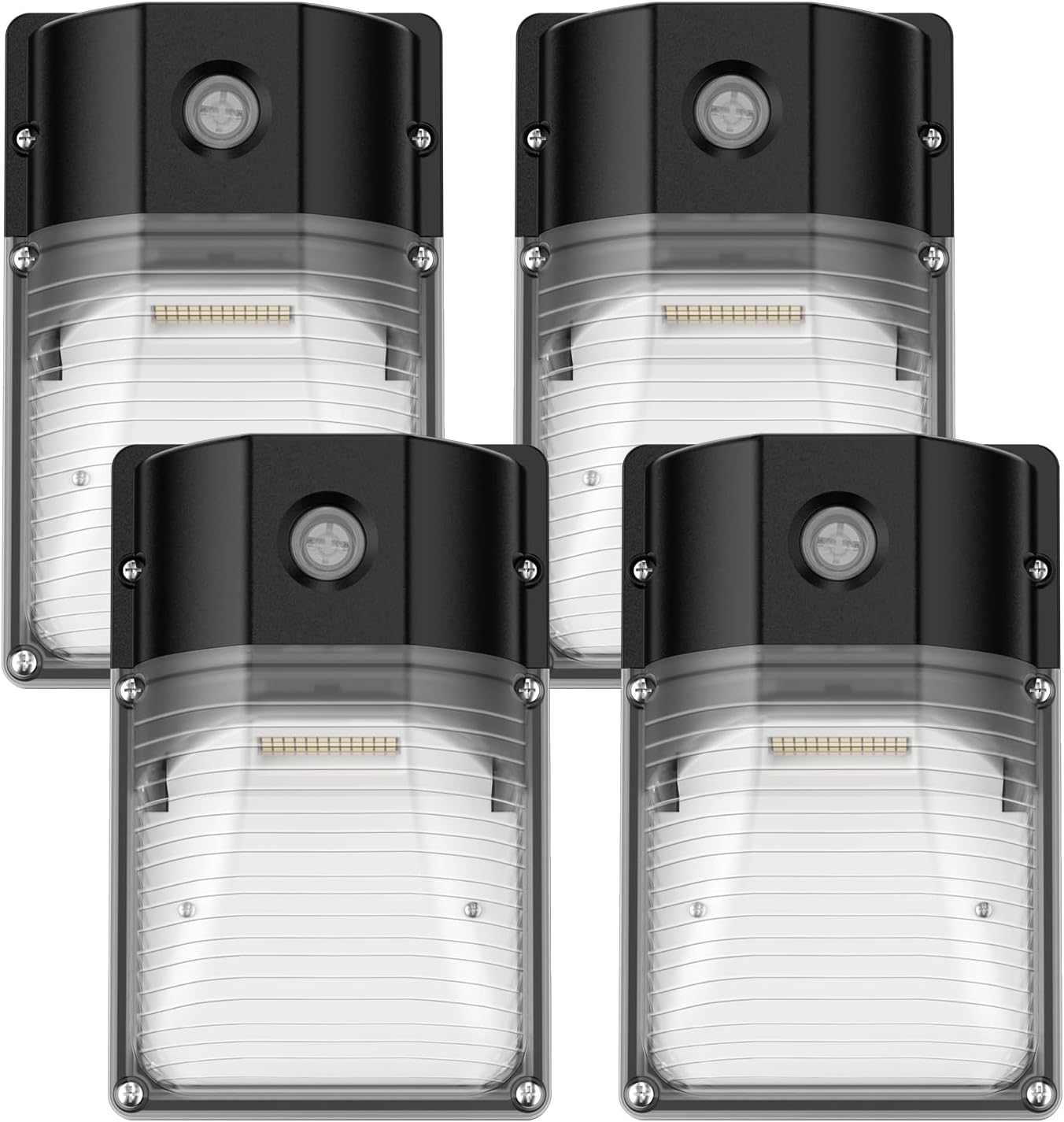 30W LED Wall Pack Light with Dusk to Dawn Sensor, 3600LM, 5000K Daylight, 120Vac Led Porch Lights, IP65 Waterproof Outdoor Security Lighting for Garage Warehouse Garden, ETL Certified, 4 Pack
