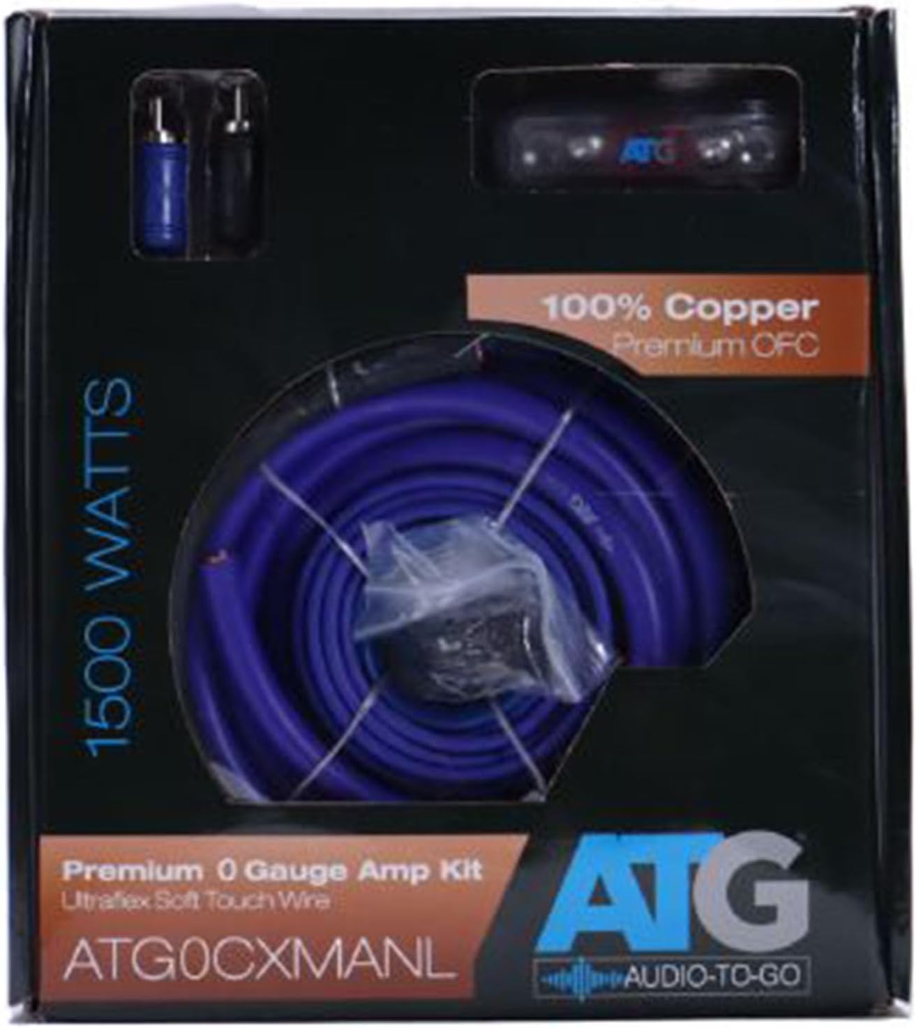 ATG Audio Transcend Series 100% Copper 0 Gauge Amplifier Kit with ANL Fuseholder - ATG0CXANL