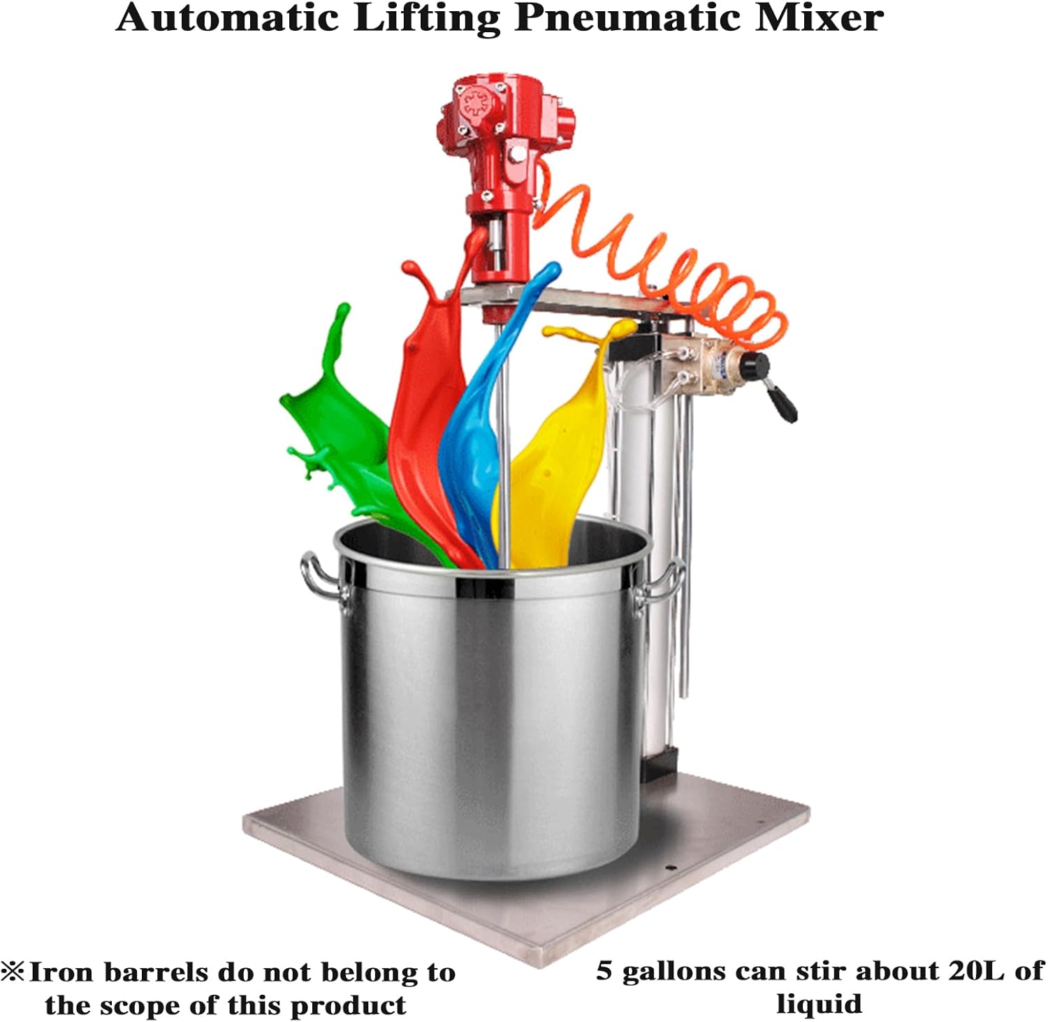 Pneumatic Paint Mixer Pneumatic Paint Mixer Machine, 5 Gallon Automatic Lift Paint Stirrer, for Paint Mixing in Paint Factory Home Industry