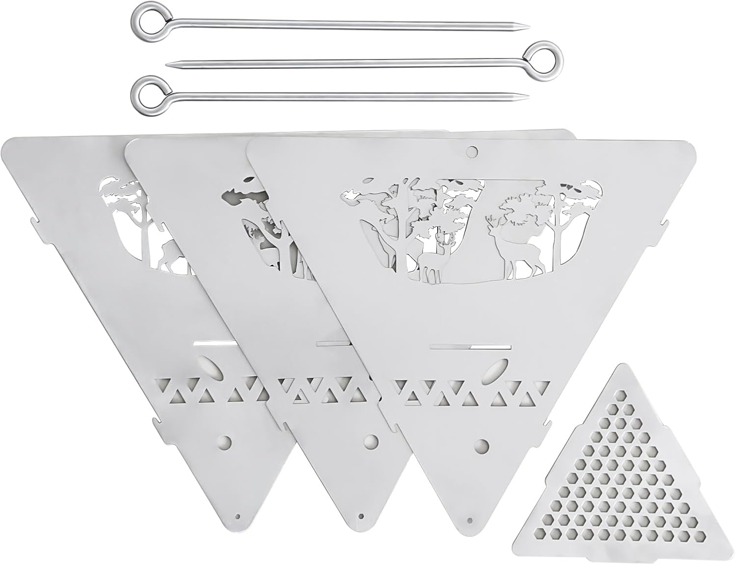 Portable Outdoor Fire Pit Collapsible Camping Wood Burning Bowl Stainless Steel (Three Legged Pot)