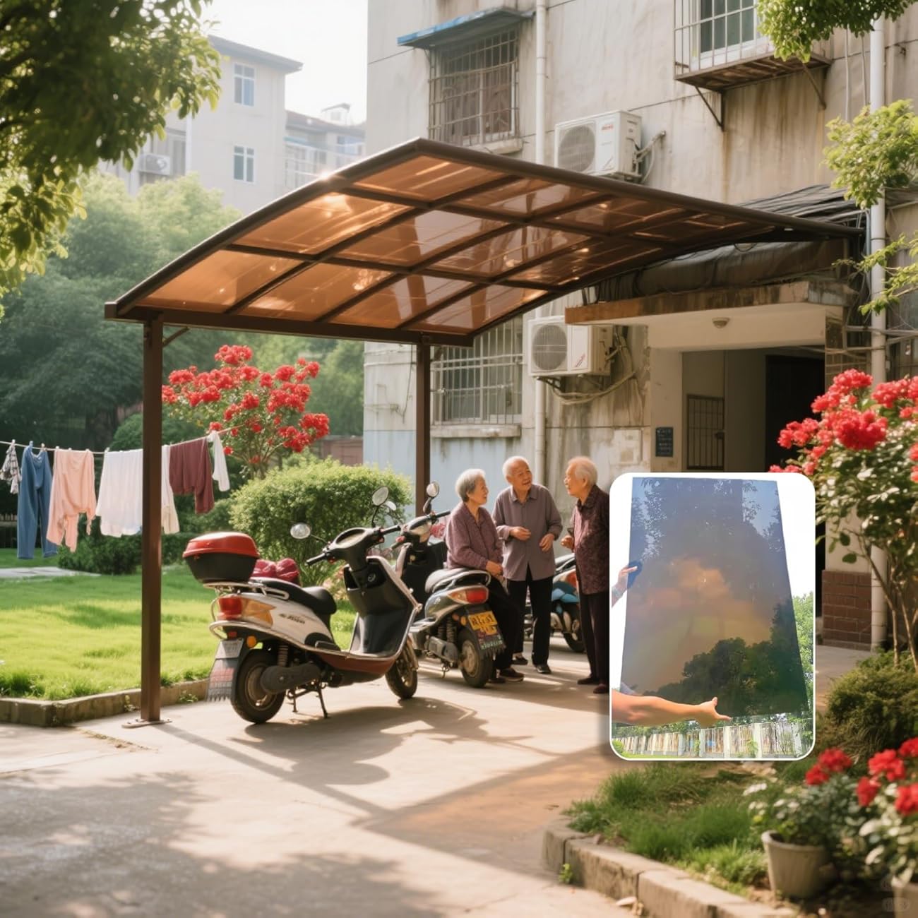 2MM Polycarbonate Sheet Polycarbonate Greenhouse Panels,Htgh-deftnton uransparent and htgh-toughuess,Suitable for Outdoor, Garden, Garage, Lighting Channel, Greenhouse.(Brown,2X 19.7ft)