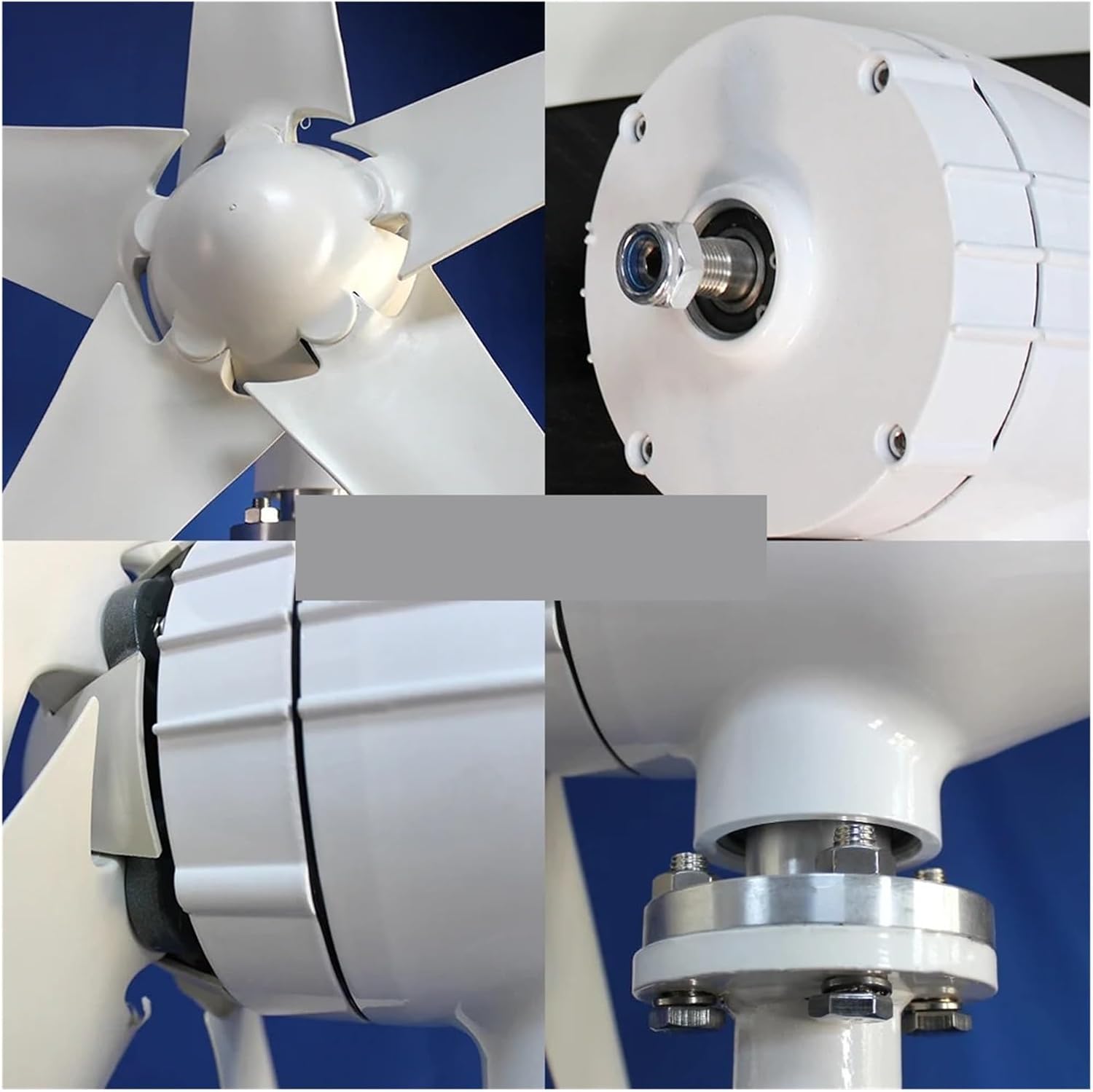 3000W Horizontal Wind Turbine Generator Kit with Controller 12V/24V/48V Low Noise Turbine Hybrid Solar Wind System White Low Starting Speed for Home(Model2,12V_3000W)