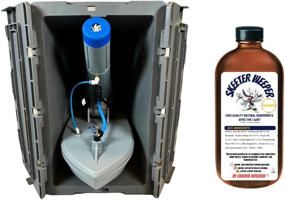 Skeeter Weeper® Smart Pest Control Fogging/Misting System and Premium Natural Misting Solution Bottle (Concentrate)