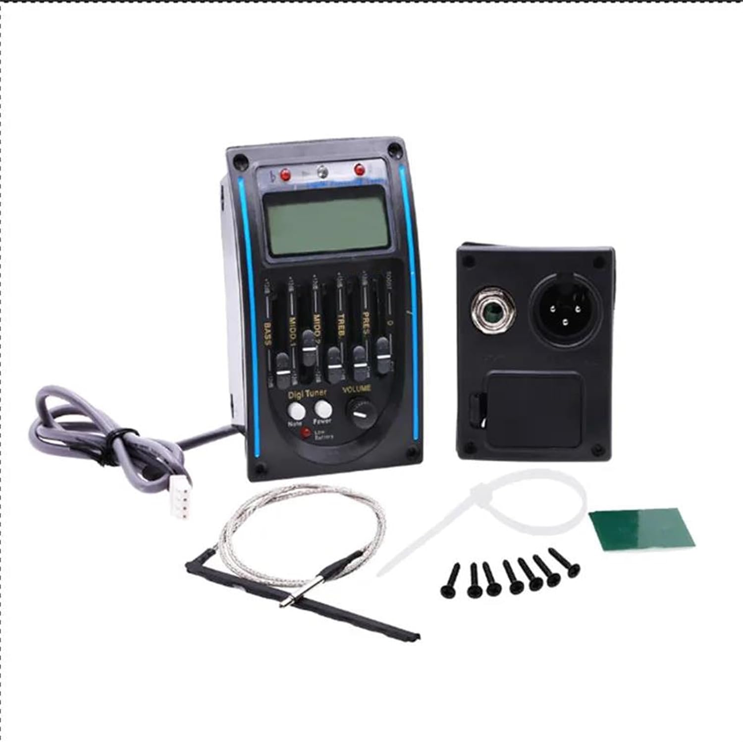 acoustic guitar pickup kit 10Pcs 5 Bands Guitar Pickup For Acoustic Guitarra Preamp EQ Equalizer With Digital Tuner Guitar Parts Is Durable