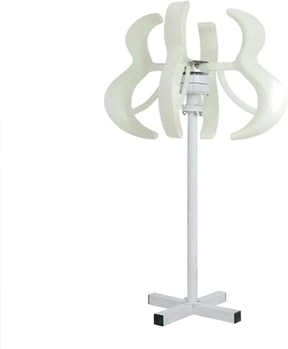Vertical Lantern Wind Turbines Generator,5000W 5 Blades Lantern Wind Turbines Generator with MPPT Controller for Home Hybrids Streetlight (White)