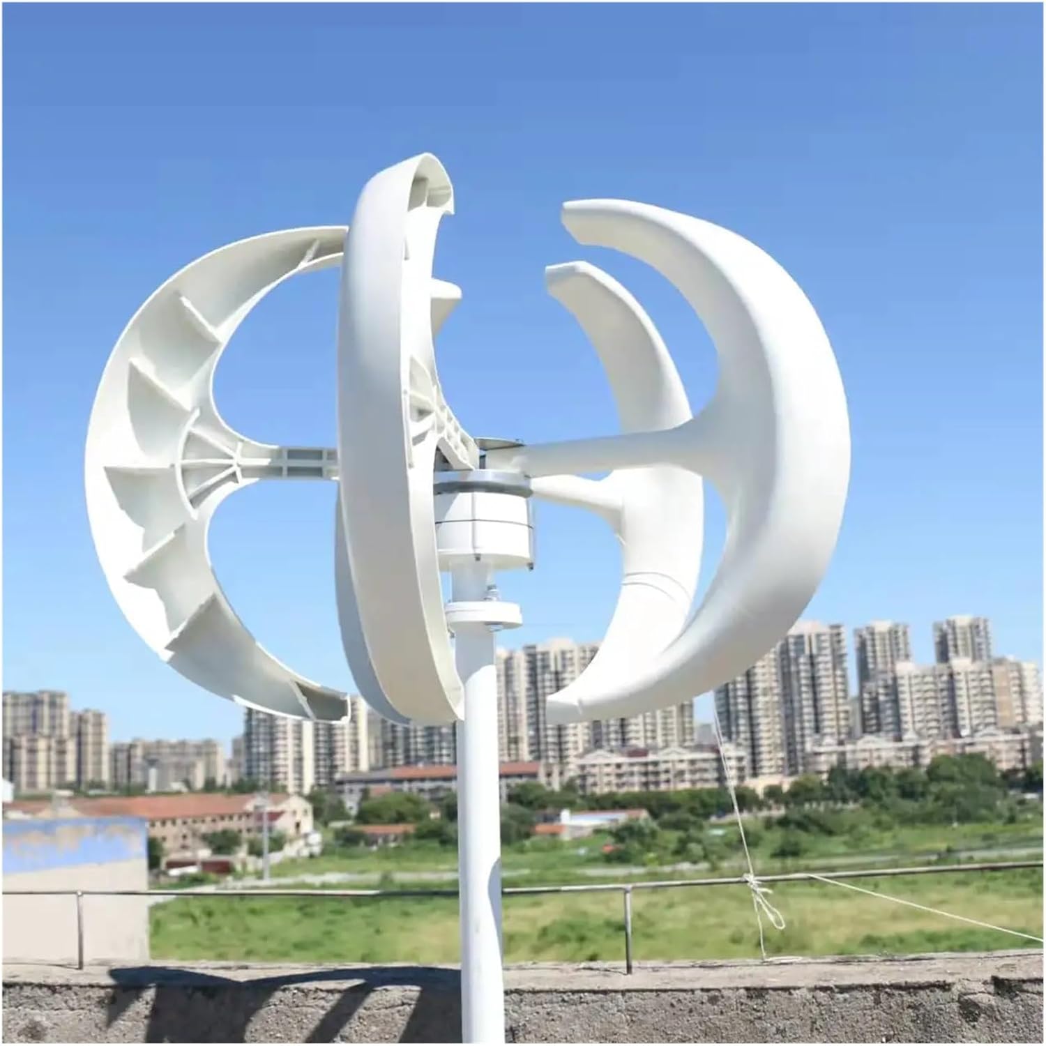 Wind Turbine Generator Kit, 8000W Vertical Axis Wind Turbine 12V 24V 48V Windmill Motor Quick Start Home Farm Hybrid Street Light for Hybrid Solar Wind System(Rojo,48V)
