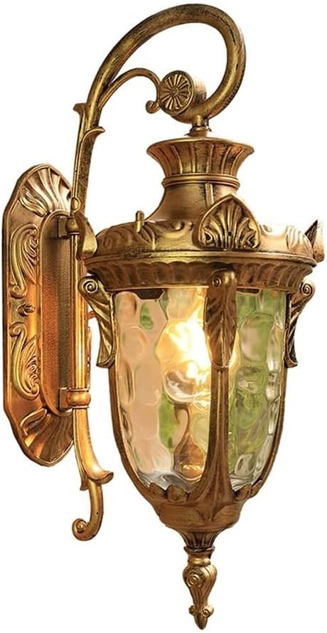 Porch & Patio Lights Rustic Outdoor Willow Leaf Wall Light Waterproof Dustproof Glass Lantern Wall Sconce Retro Wall Mounted Lighting Fixture for Courtyard Garden Gazebo Corridor Entryway Patio ( Colo