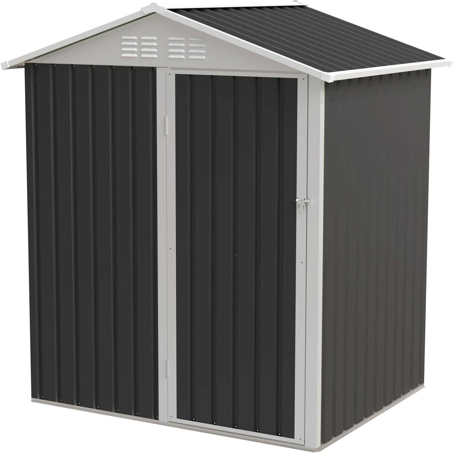 Spacious Outdoor Storage Shed for Backyard, Patio, and Lawn - Durable Metal Garden Shed with Hinge Door, Perfect for Utility and Bike Storage