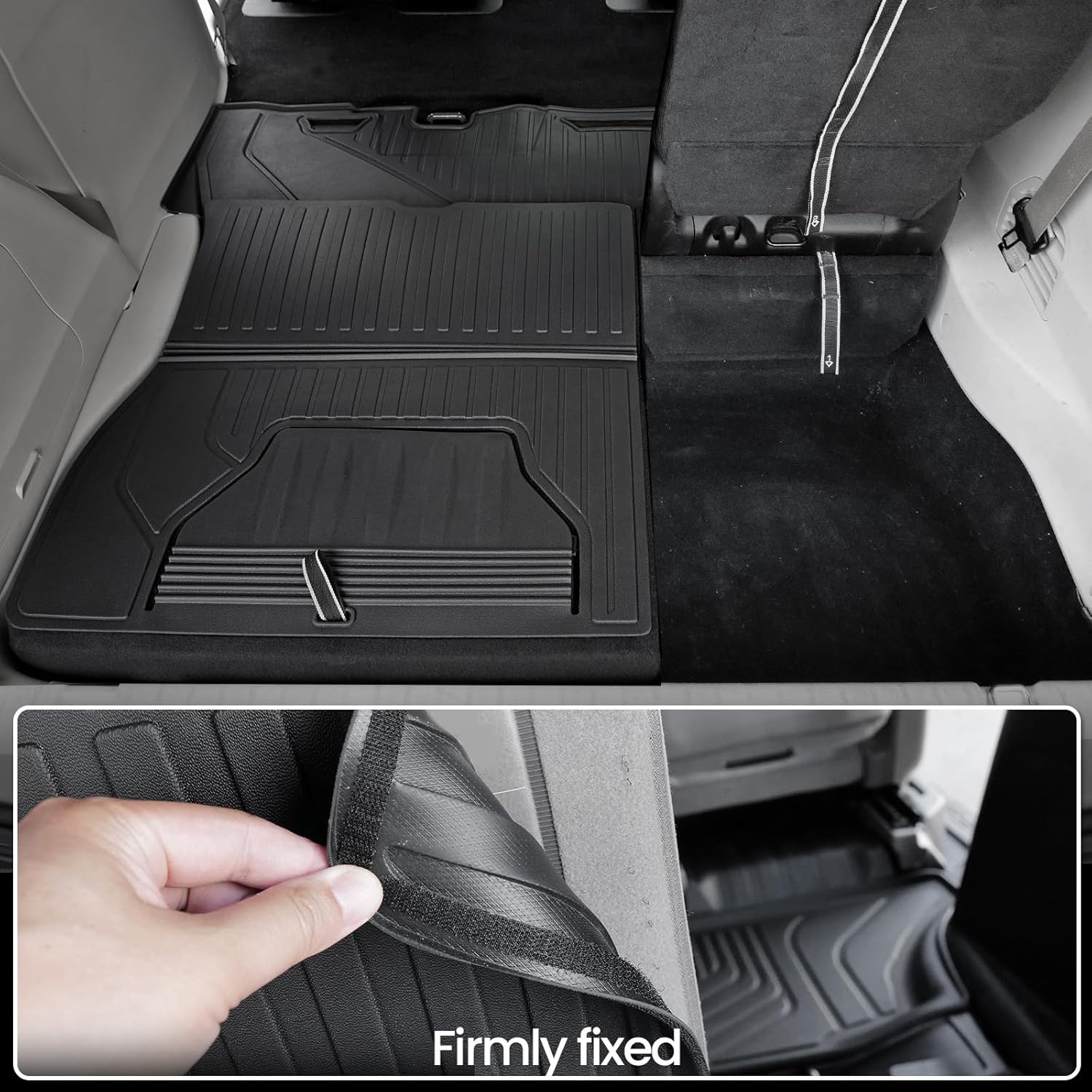 Cargo Mat for Stowed 3rd-Row Seating Compatible with Chrysler Pacifica 2017-2025 2026 7/8 Seats(Only Gas), Fit Voyager 2020-2025, All Weather TPE Cargo Liner Trunk Mat Accessories