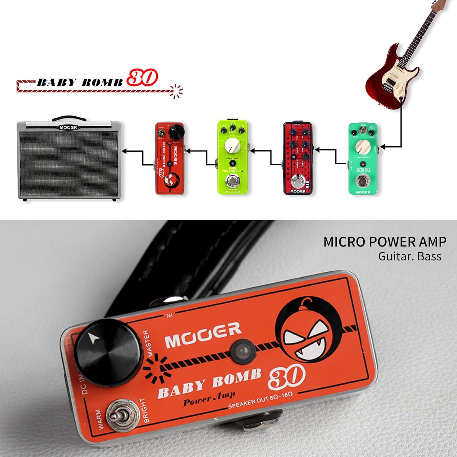 MOOER Baby Bomb 30 30W Power Amp Micro Pedal