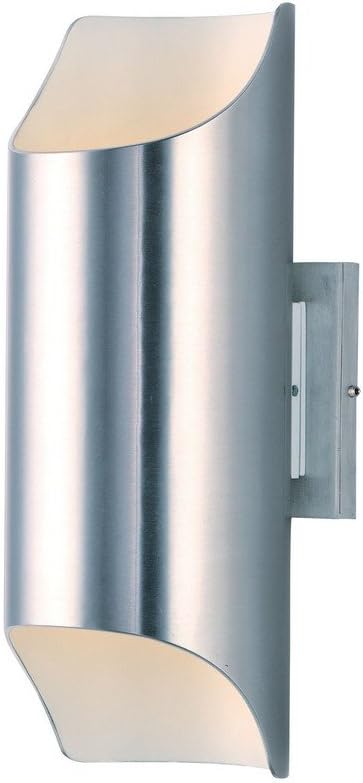 Maxim 86119AL Lightray Aluminum Cylinder LED Outdoor Wall Sconce, 2-Light 12 Total Watts, 14