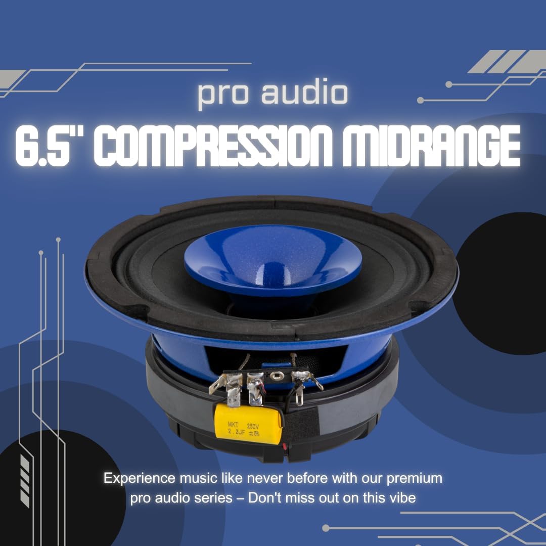 Soundstream SPM.654C – Pro Audio 6.5 Inch Midrange Car Speaker | High Performance SPL Speakers for Loud Sound | 450W Max 6.5” Midrange Car Speakers with Compression Tweeter and Aluminum Basket - Pair