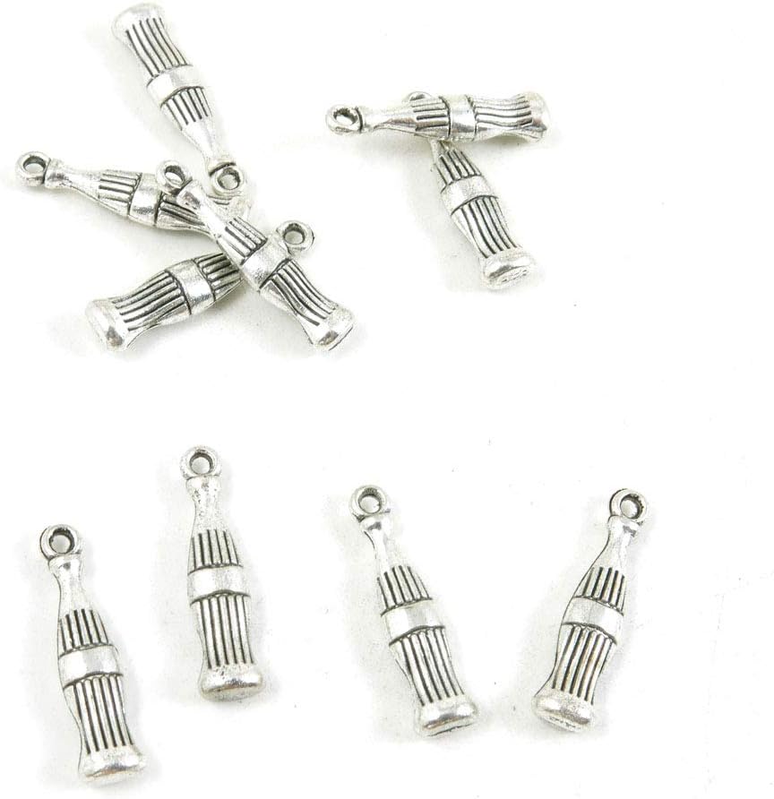 1140 Pieces Antique Silver Tone Jewelry Making Charms Crafting Beading Craft A9CQ7 Cola Bottle