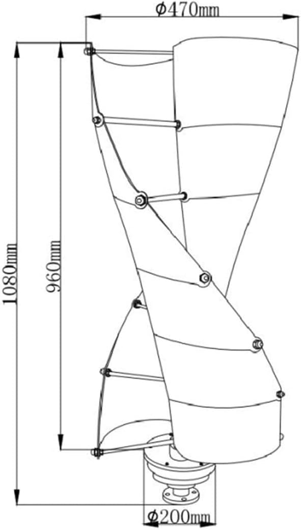 LiuSj JUnSt 3000w Vertical Spiral Wind Generator + Controller,12V / 24V /48V /220V 2 Blades Wind Turbines Generator Low Noise for Home Or Camping (Green)