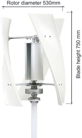 12000W Low Noise Vertical Wind Turbine Generator for Home, 12V/24V/48V/220V with Controller, Ideal for Garden Lighting, Courtyard Use, Eco-Friendly Energy Solution (White)