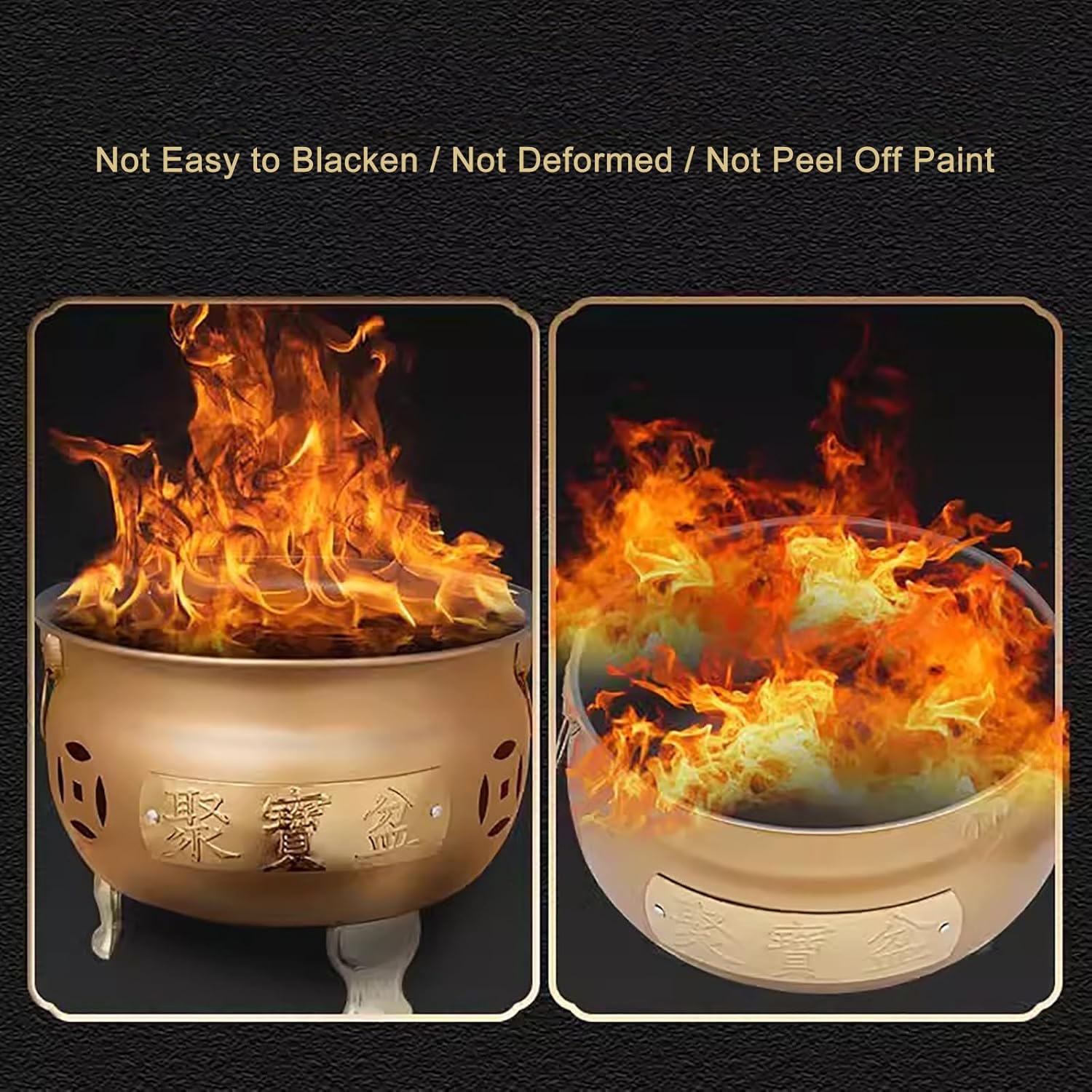 Fire Pit, Burn Cage, Garden Incinerator, Trash Burning Containers, Burn Barrels for Outside, for Paper Leaf Trash(Gold)