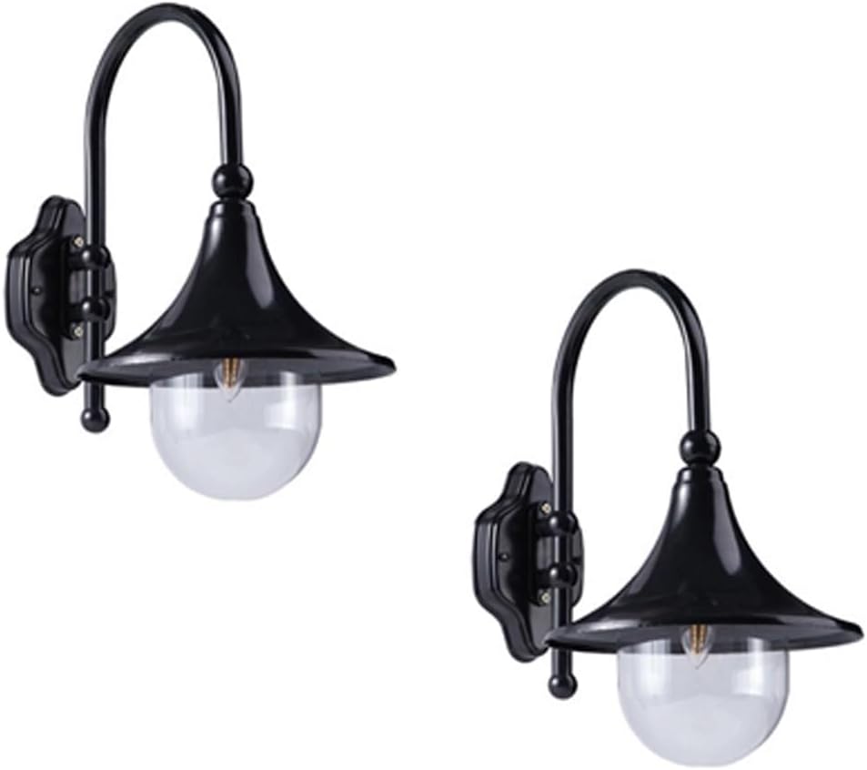 Set of 2 Outdoor Wall Sconces IP55 Waterproof Vintage Industrial Wall Lamps with Glass Shade Nordic Style Lighting for Bedroom Living Room Hallway Hotel – 2 Pack