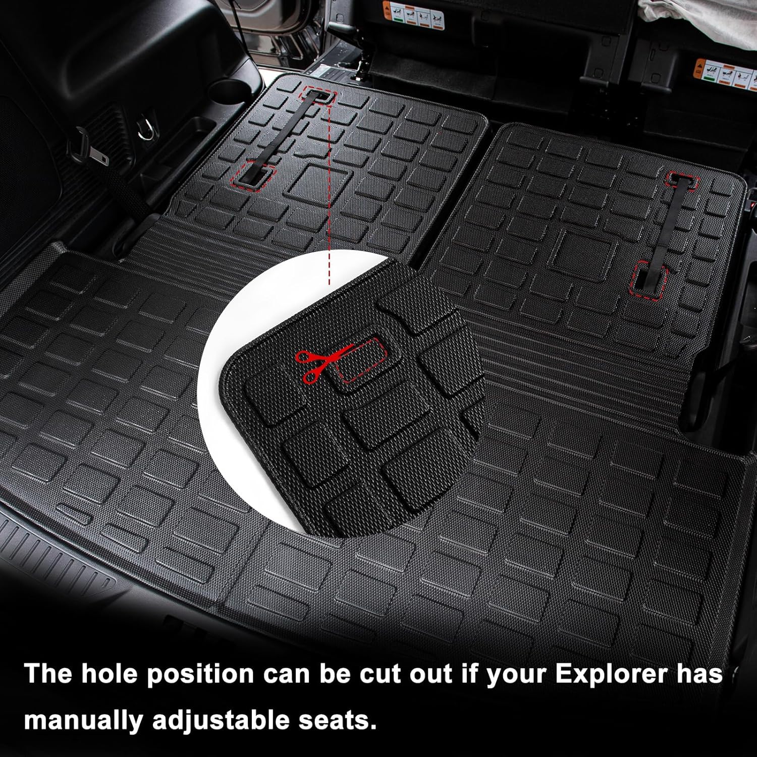 Floor Mats Compatible with 2020-2026 Ford Explorer 6 Seat Trunk Mat Cargo Liner TPE Back Seat Cover Protector 2025 Explorer Accessories (Fit 6 Seat,Trunk Mat with Backrest Mats+Floor Mats)